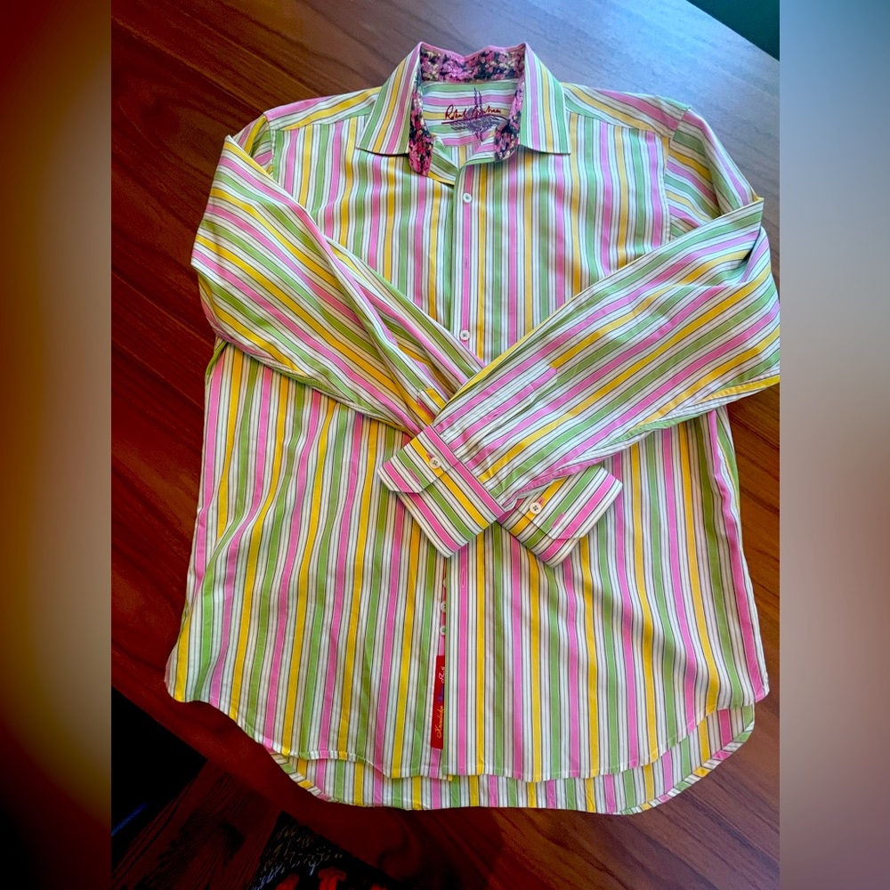 Trendy Robert Graham flip cuff shirt XL
